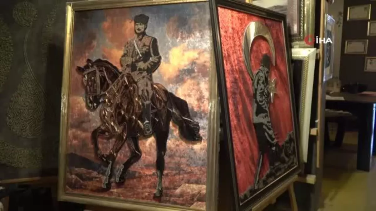 Unutulmaya yüz tutmuş filografi sanatıyla tahta parçaları sanat eserine dönüşüyor
