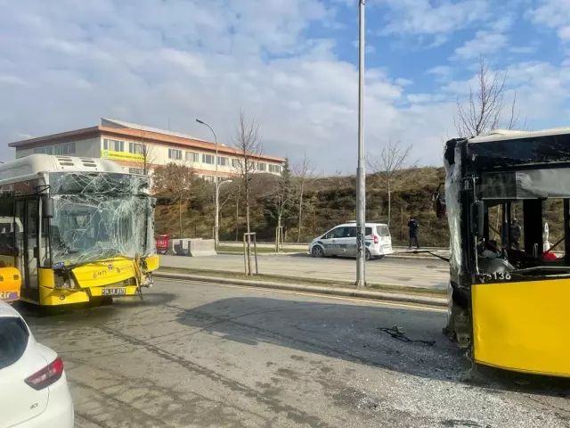 Başakşehir'de iki İETT otobüsü kafa kafaya çarpıştı: 6 yolcu yaralı