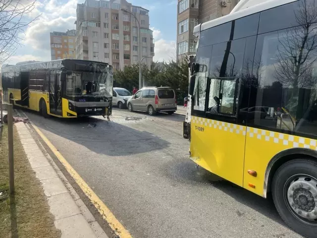 Başakşehir'de iki İETT otobüsü kafa kafaya çarpıştı: 6 yolcu yaralı