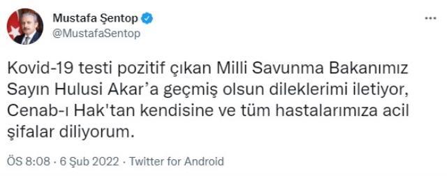 Son Dakika: Milli Savunma Bakanı Hulusi Akar koronavirüse yakalandı