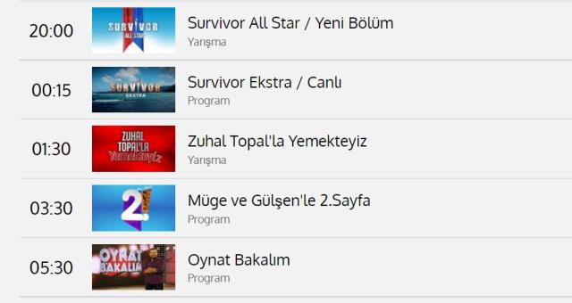 Survivor bu akşam var mı, yok mu? Survivor bugün var mı? Survivor hangi günler var? TV8 yayın akışı!
