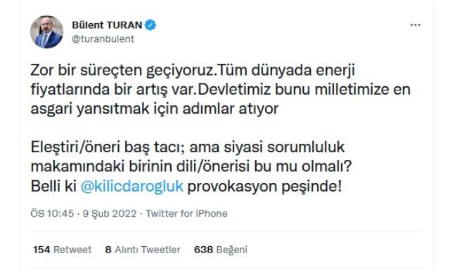 AK Parti'den Kılıçdaroğlu'nun 'Faturaları ödemeyeceğim' restine sert yanıt