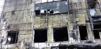 Yanan Giresun Üniversitesi binasında hasar tespit çalışması başlatıldı