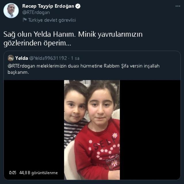 Cumhurbaşkanı Erdoğan vatandaşların 'geçmiş olsun' paylaşımlarını yanıtladı