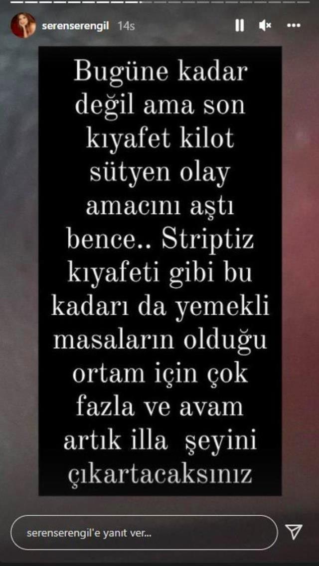 Kıyafetinden dolayı Gülşen'i yerden yere vuran Seren Serengil, derin yırtmaçlı elbiseyle sahneye çıktı