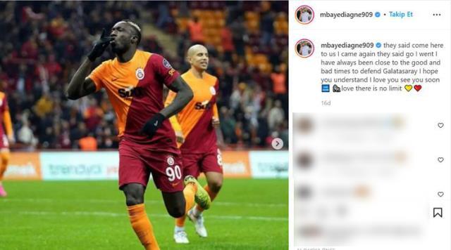 Galatasaray'la yolları ayıran Diagne'den olay paylaşım: Gel dediler geldim, git dediler gittim