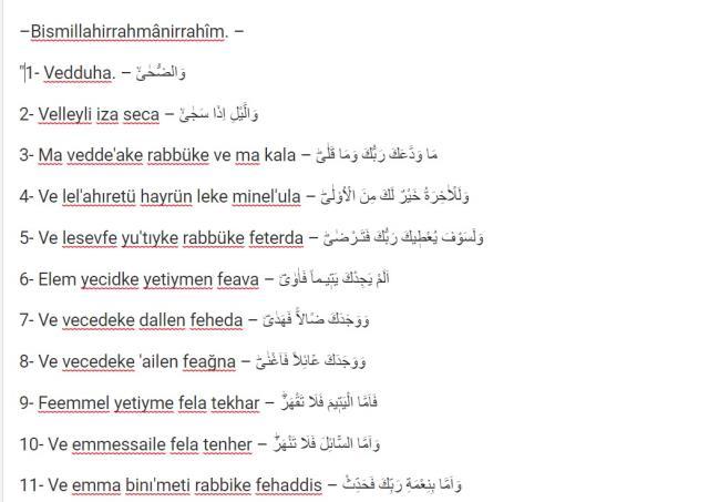Duha suresi Arapça ve Türkçe okunuşu, meali nelerdir? Duha suresinin tefsiri nedir? Duha suresi Arapça ve Türkçe okunuşu, meali nelerdir? Duha suresinin tefsiri nedir?