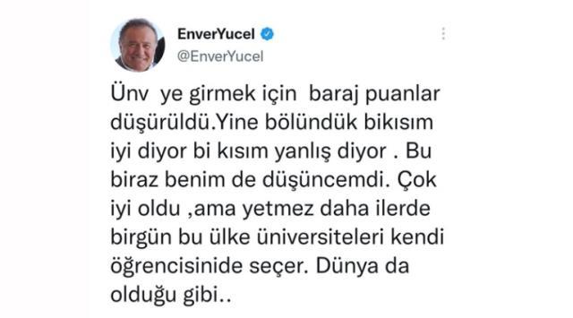 Eğitimci Enver Yücel'in tweetleri olay oldu! Türkçesi eleştirilince silip yeniden yazdı Eğitimci Enver Yücel'in tweetleri olay oldu! Türkçesi eleştirilince silip yeniden yazdı