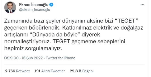 Cumhurbaşkanı Erdoğan'ın elektrik faturalarıyla ilgili açıklamasına Kılıçdaroğlu'ndan tepki