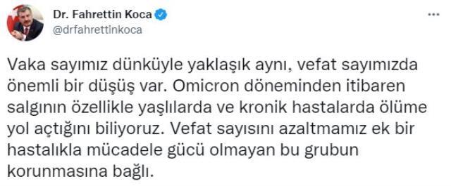 Son Dakika: Türkiye'de 16 Şubat günü koronavirüs nedeniyle 271 kişi vefat etti, 94 bin 176 yeni vaka tespit edildi