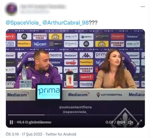 Arthur Cabral'ın Fiorentina medya sorumlusuna bakışı olay oldu! O anlar tepki çekti