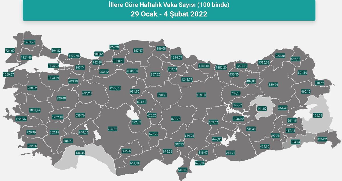 İl il koronavirüs vaka sayıları kaçtır? 29 Ocak - 4 Şubat İl il güncel koronavirüs risk haritası ve haftalık vaka sayıları açıklandı mı?