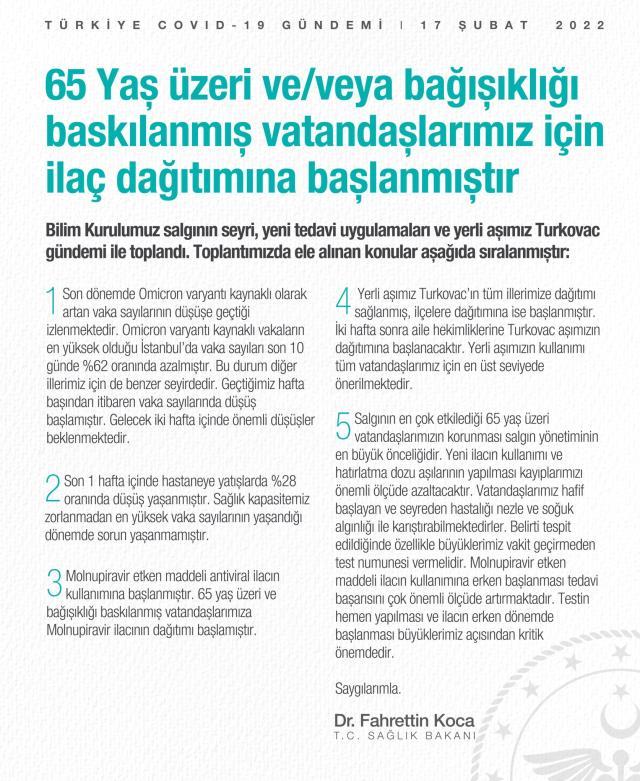 Son Dakika: Bilim Kurulu sonrası Bakan Koca'dan açıklama: Son 1 haftada hastaneye yatışlarda yüzde 28 azalma görüldü