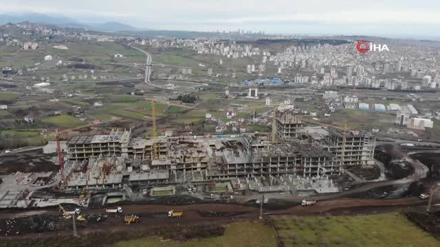 Son dakika haberi: 900 yatak kapasiteli Samsun Şehir Hastanesi'nin yüzde 20'si tamamlandı