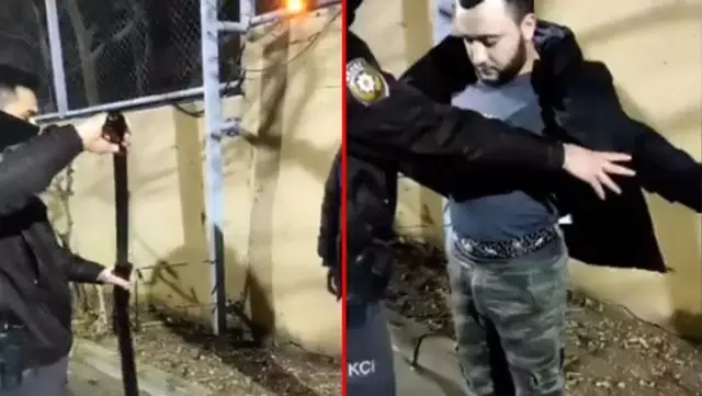 Devriye gezen polisler fark etti, şüpheli şahsın kemerinden kılıç çıktı