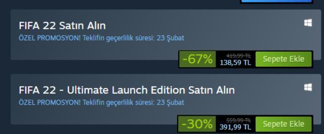 Kısa süreliğine ücretsiz olan FIFA 22, Steam'de rekor kırdı