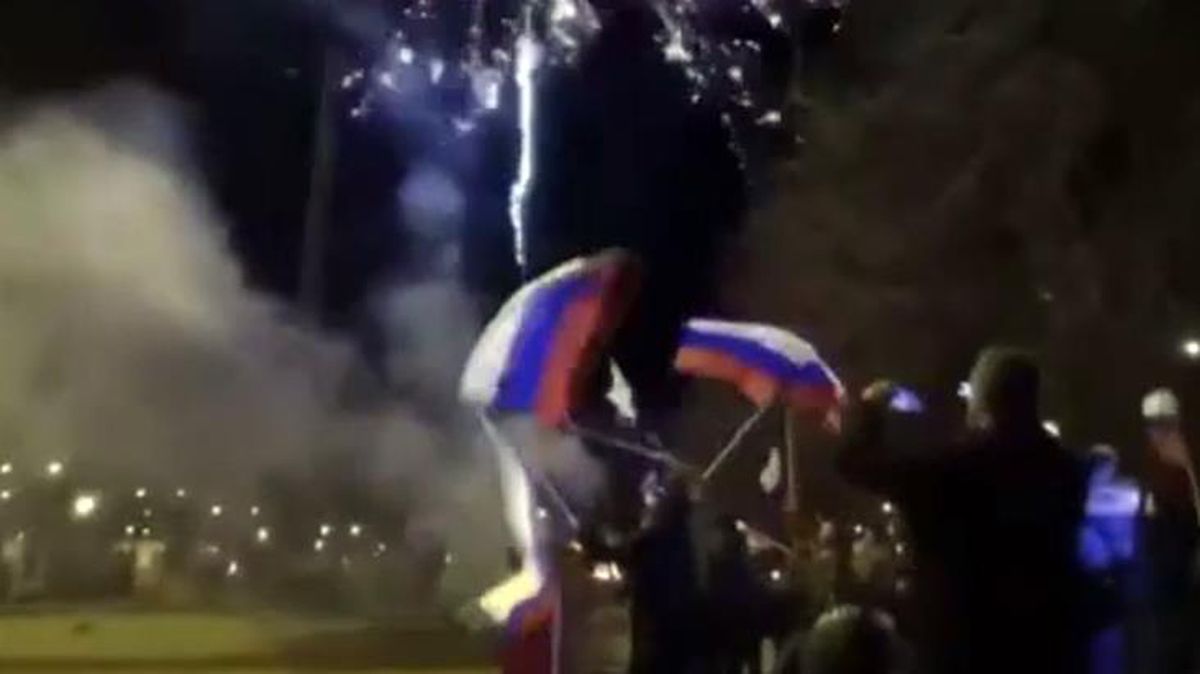 Putin'in tanıma kararının ardından Donbas'ta havai fişekli kutlama