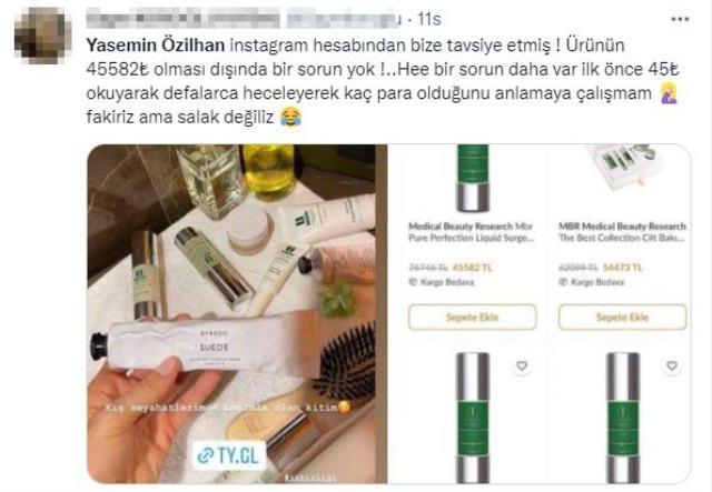 45 bin TL'lik bakım kremi öneren Yasemin Özilhan'a tepki yağıyor