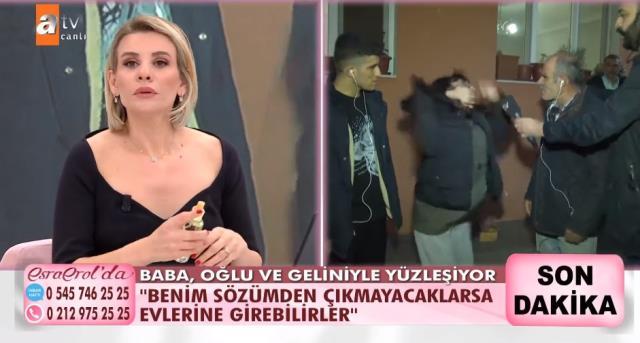 Esra Erol'un canlı yayınında ortalık karıştı! Ceylan, 'Bu kaçıncı eşin?' diyen kayınpederine saldırdı