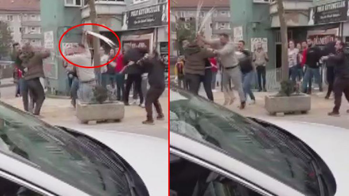 Görenler çığlık çığlığa kaldı! Kavganın ortasında zülfikar kılıcıyla böyle saldırdı