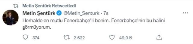 Metin Şentürk'ten ironik paylaşım! Fenerbahçe sözlerine beğeni yağıyor