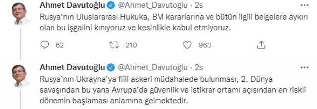 Ahmet Davutoğlu Türkiye'nin Rusya-Ukrayna krizinde atması gereken 12 maddeyi açıkladı