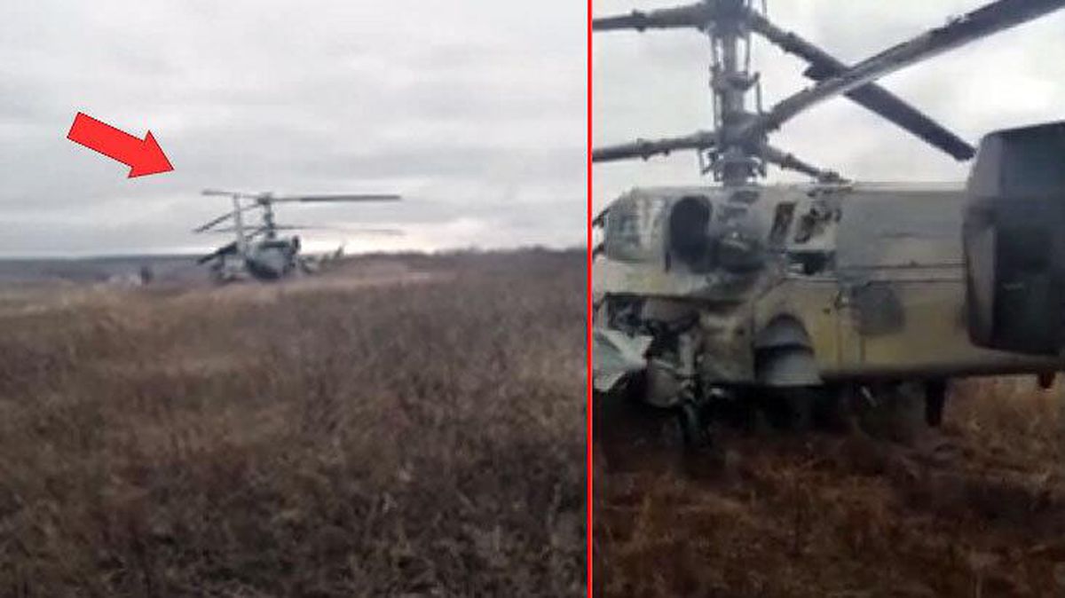 Görüntüleri Ukrayna askeri paylaştı! Rus helikopteri böyle yere çakıldı