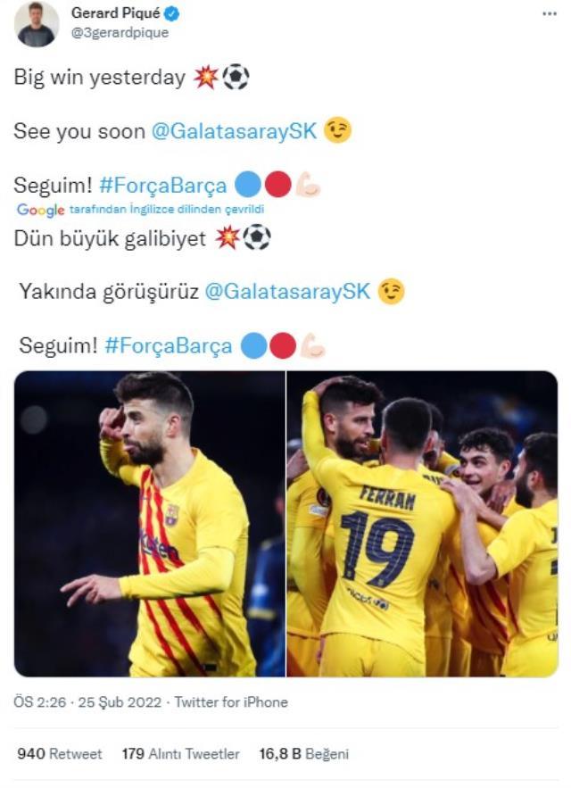 Bir sen eksiktin Pique! Galatasaray'a manidar mesajla meydan okudu