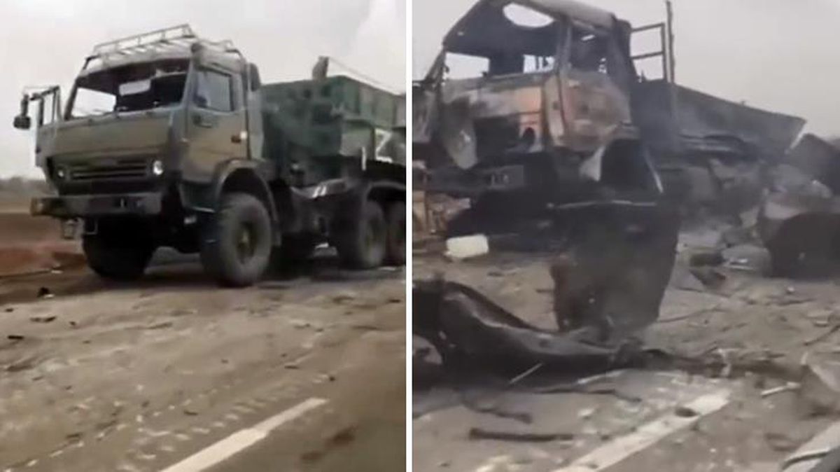 Ukrayna'nın 'Bayraktar'ı aktif kullanıyoruz' açıklamasından sonra, Rus askeri araçlarının vurulduğu görüntüler geldi