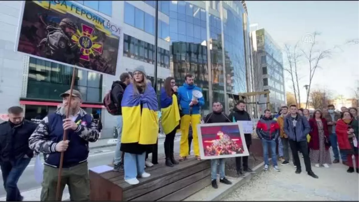 Son dakika! Rusya'nın Ukrayna'ya saldırıları Brüksel'de protesto edildi