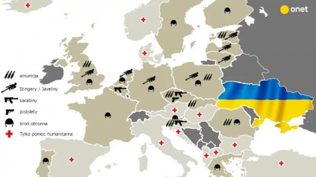 Hangi ülke Ukrayna'ya ne gönderecek? Bu harita Putin'i kara kara düşündürür