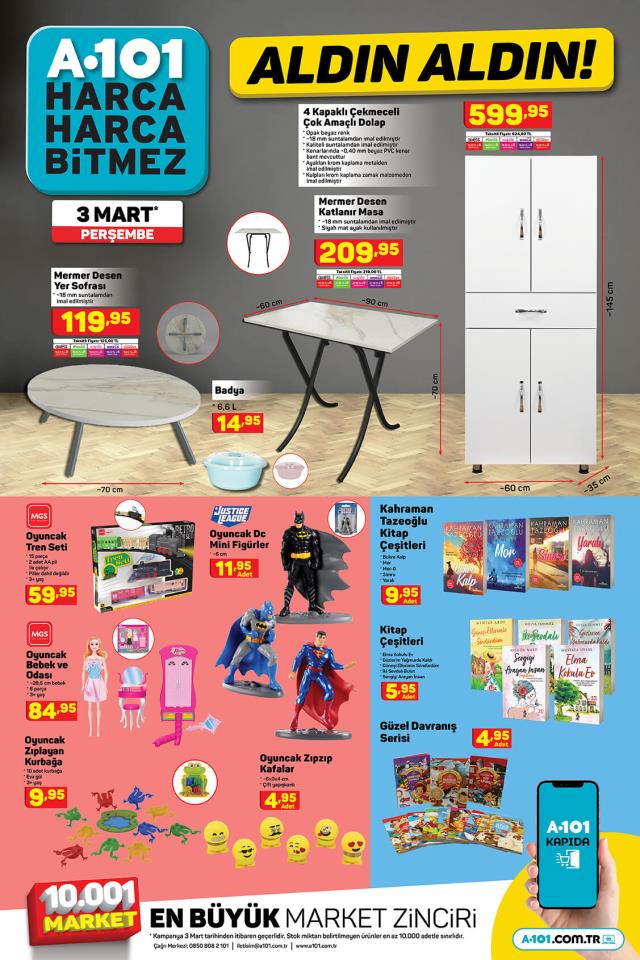 A101 aktüel ürünler kataloğu! 1 Mart A101 bu hafta katalog ürünleri neler? A101'e gelecek ürünler ve A101 fiyat listesi!