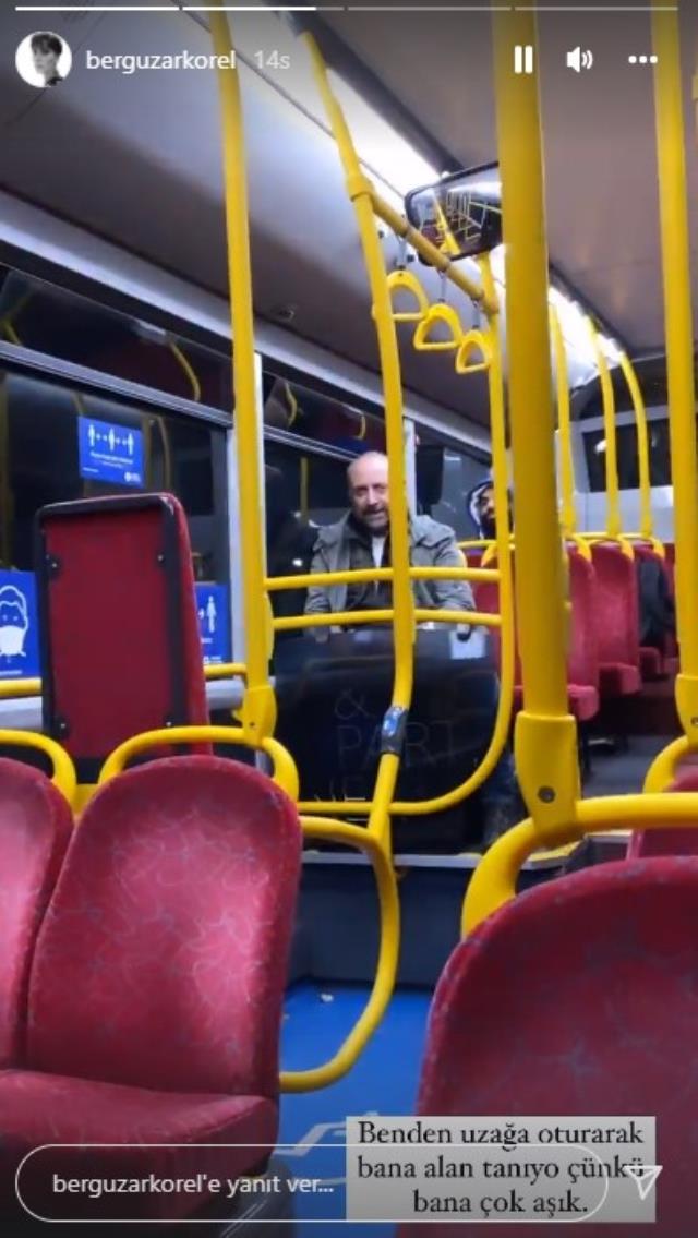 Londra'da otobüse binen Halit Ergenç ve Bergüzar Korel'in eğlenceli halleri herkesi güldürdü