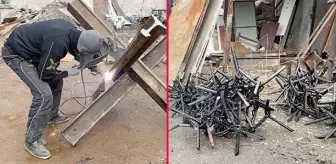 Ukrayna'da halk, demirlerden 'kirpi' yaparak barikatlara destek oluyor