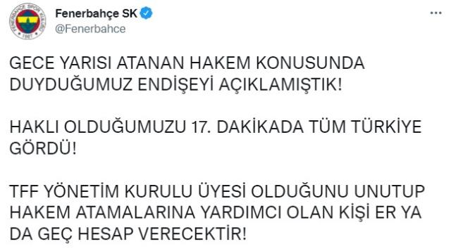 Fenerbahçe'den Trabzonspor maçının devre arasında gündeme oturan açıklama: Tüm Türkiye haklı olduğumu gördü