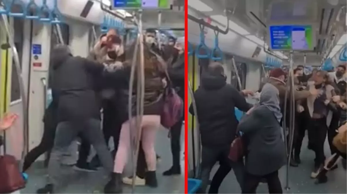 Marmaray'da 'Neden sevişiyorsunuz' kavgası! Tekme tokat birbirlerine girdiler