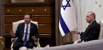 İsrail Cumhurbaşkanı Herzog, Cumhurbaşkanı Erdoğan'la görüştü! Türkçe konuşması gündem oldu