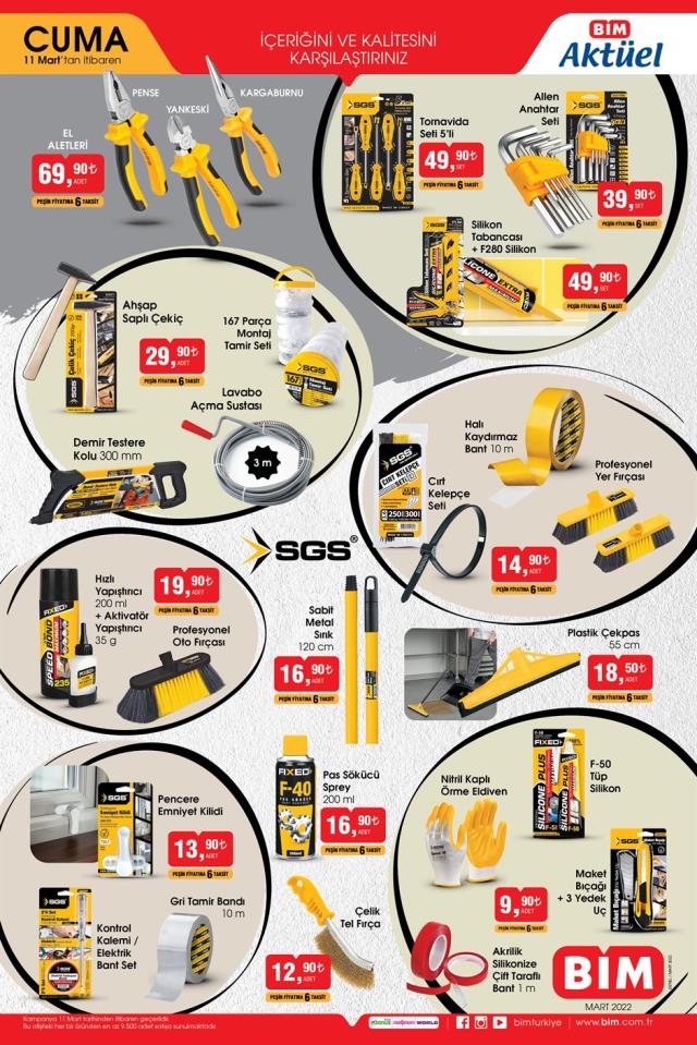 BİM aktüel ürünler kataloğu yayınlandı! 11 Mart BİM bu hafta katalog ürünleri neler? BİM'e gelecek ürünler ve BİM fiyat listesi!