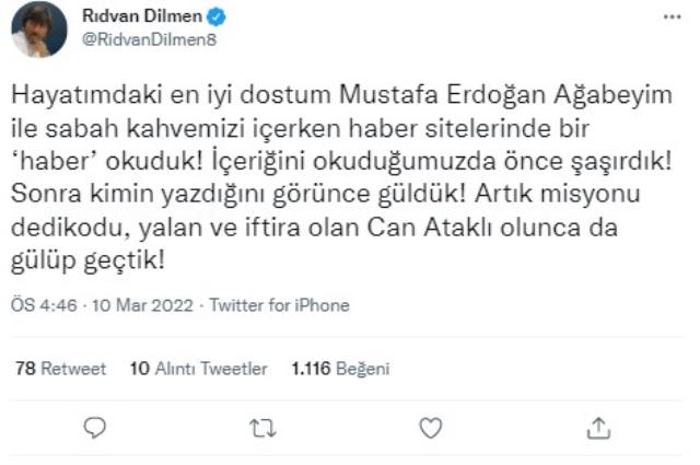 Operasyonla suçlanan Rıdvan Dilmen, haberi yazanın ismini verip tiye aldı: Mustafa Erdoğan'la güldük