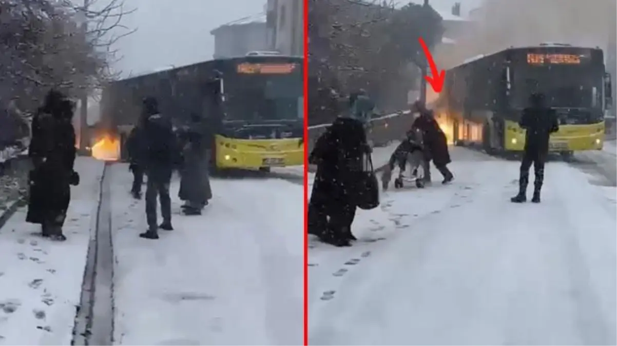 Kayan İETT otobüsü elektrik panosuna çarptı, art arda patlamalar korku dolu anlar yaşattı