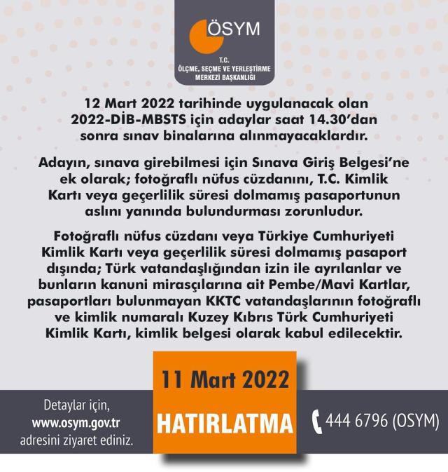 MBSTS sınavı iptal mi? YÖKDİL ve 2022 DİB MBSTS sınavları ertelendi mi?
