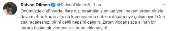 Düdük astırılan hakemlerden biri geri mi dönüyor? Rıdvan Dilmen'den olay yaratan paylaşım