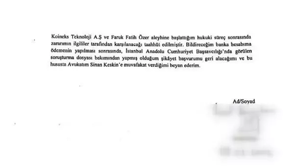 Thodex'in firari CEO'su, şikayetlerini geri çekmeleri şartıyla 8 kişiye 2 milyon lira gönderdi