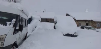 Yukarıyongalı köyünde evler kar altında kaldı