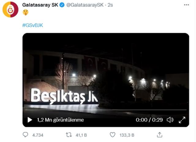 Galatasaray'ın derbi zaferi sonrası müzikli göndermesi olay oldu! Beşiktaş stadını paylaştılar