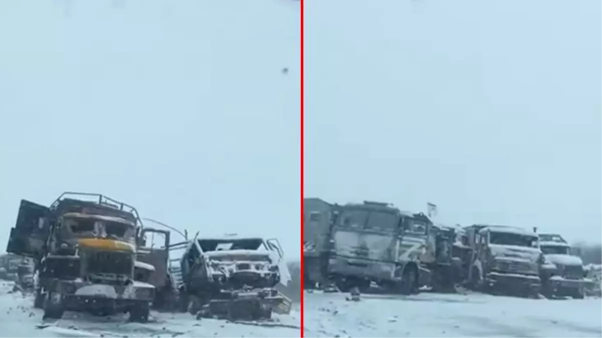 Harkov yakınlarında Rus ordusuna ait araçlar imha edildi