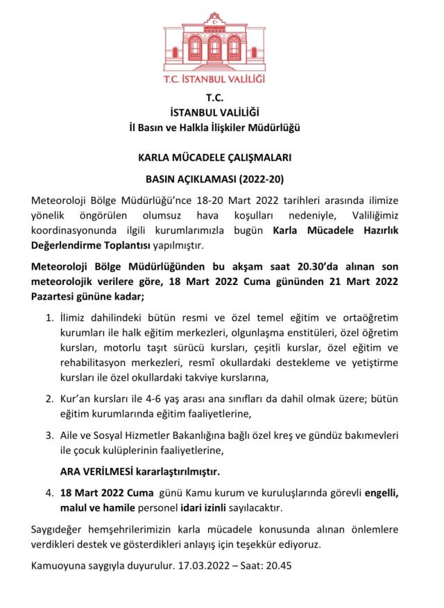 18 Mart Cuma günü okullar tatil mi? KAR GERİ GELİYOR! Son Dakika! Cuma okullar tatil olacak mı? Cuma okullar var mı? Yarın okul var mı?