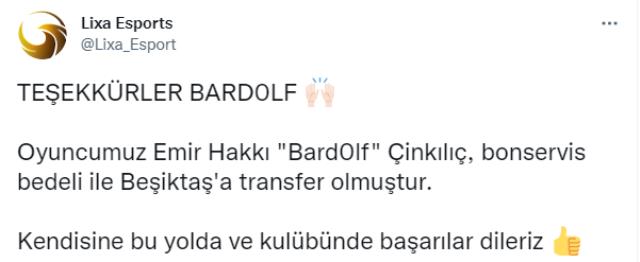 Beşiktaş Esports'tan sürpriz transfer hamlesi!