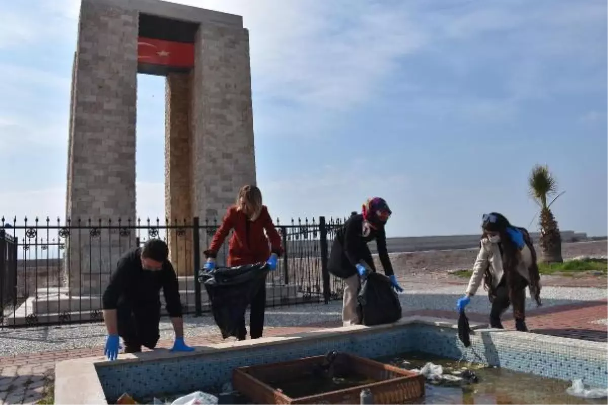 Son dakika haber! Çanakkale Şehitleri Parkı'nda temizlik çalışması yapıldı