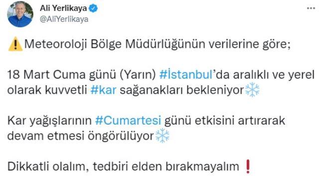 Kar kalınlığı 15 santimetreyi bulacak! Vatandaşlara bir ikaz da İBB'den geldi